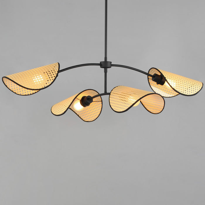 Maxim 12634NABK Four Light Chandelier, Black