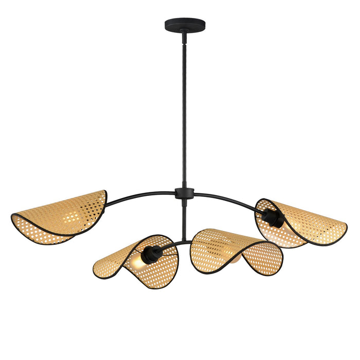 Maxim 12634NABK Four Light Chandelier, Black