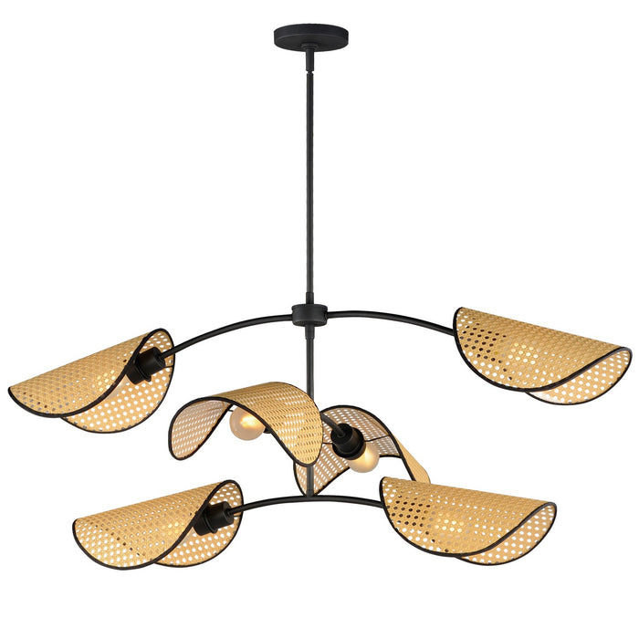 Maxim 12636NABK Six Light Chandelier, Black