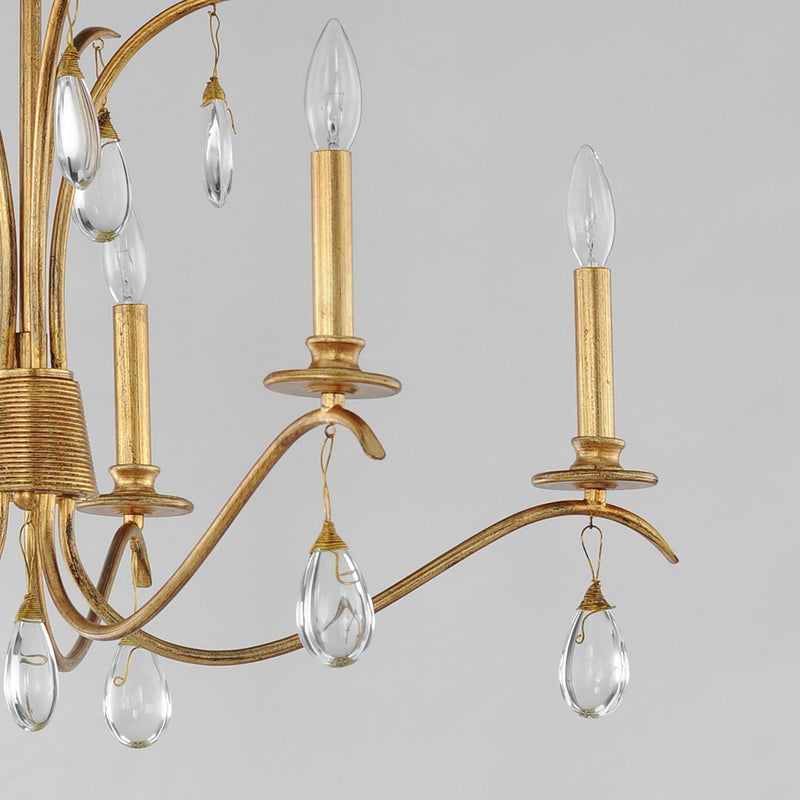 Maxim 12745CHGL Five Light Chandelier, Charcoal Gold Leaf
