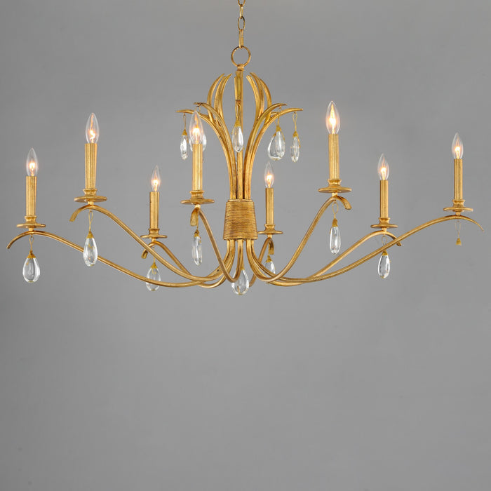 Maxim 12748CHGL Eight Light Chandelier, Charcoal Gold Leaf