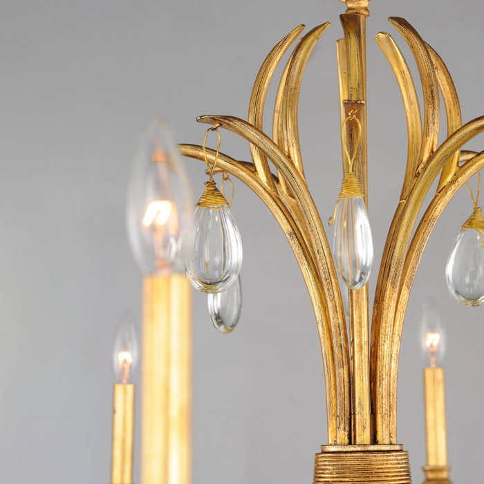 Maxim 12748CHGL Eight Light Chandelier, Charcoal Gold Leaf