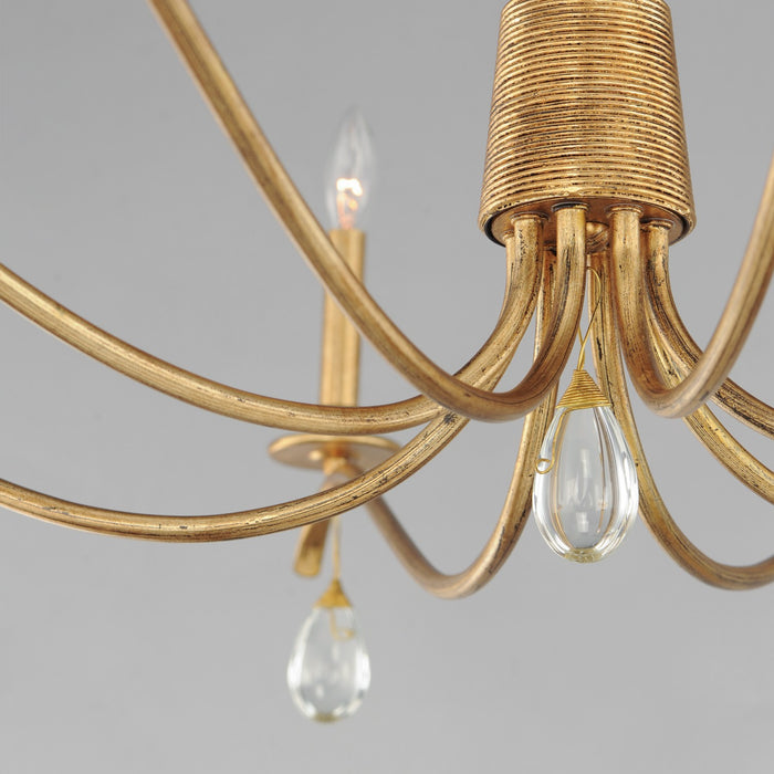 Maxim 12748CHGL Eight Light Chandelier, Charcoal Gold Leaf
