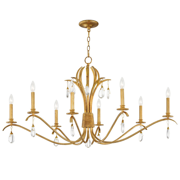 Maxim 12748CHGL Eight Light Chandelier, Charcoal Gold Leaf