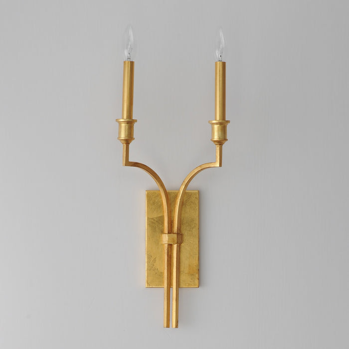 Maxim 12782GL Two Light Wall Sconce, Gold Leaf