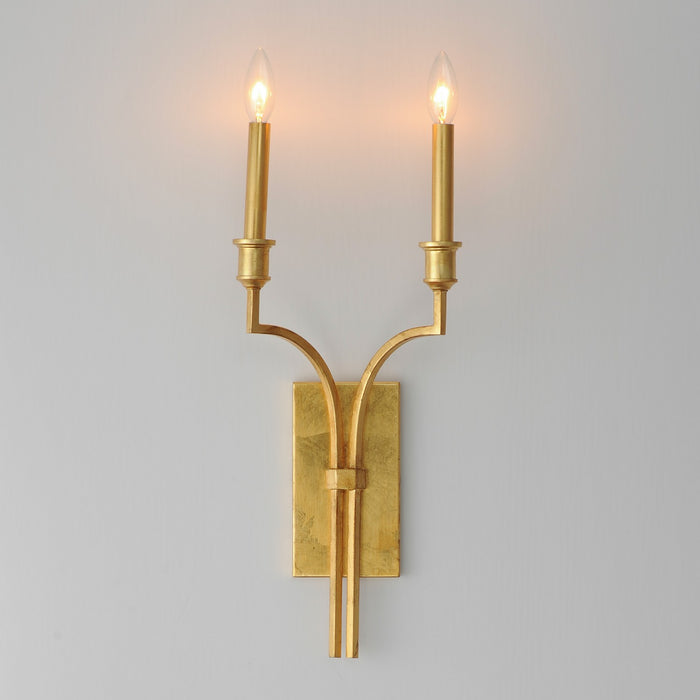 Maxim 12782GL Two Light Wall Sconce, Gold Leaf