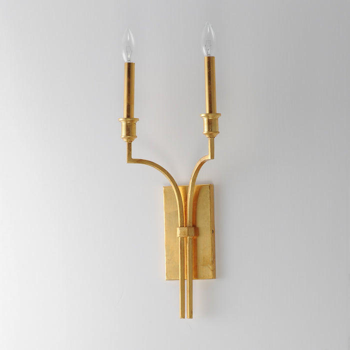 Maxim 12782GL Two Light Wall Sconce, Gold Leaf