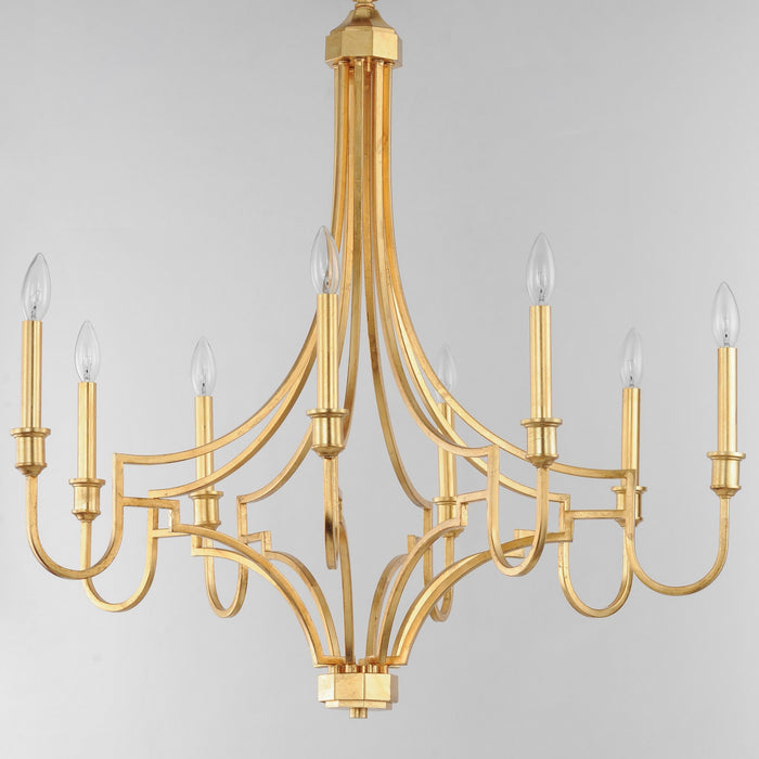 Maxim 12788GL Eight Light Chandelier, Gold Leaf