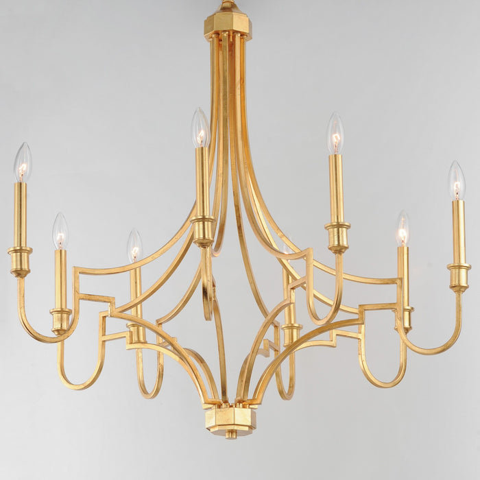 Maxim 12788GL Eight Light Chandelier, Gold Leaf