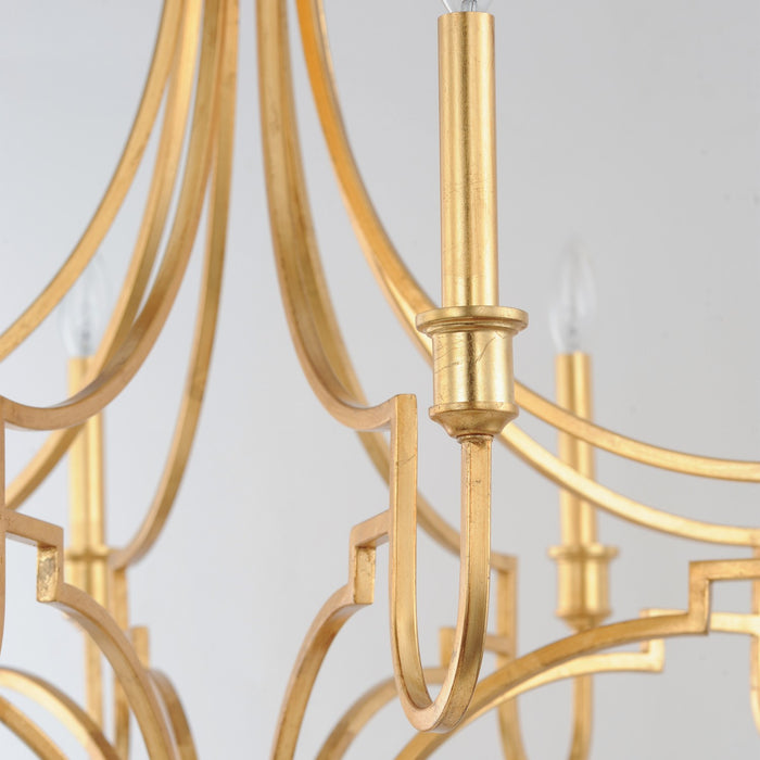 Maxim 12788GL Eight Light Chandelier, Gold Leaf