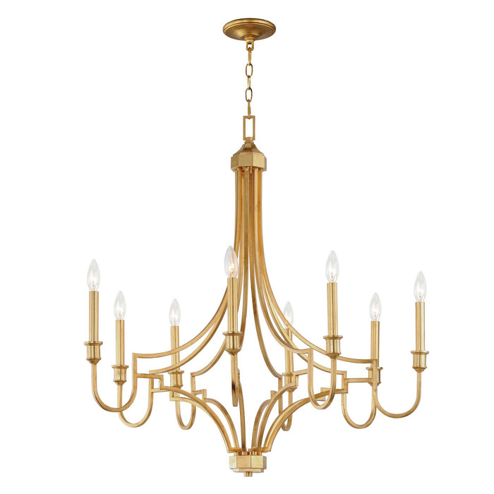 Maxim 12788GL Eight Light Chandelier, Gold Leaf