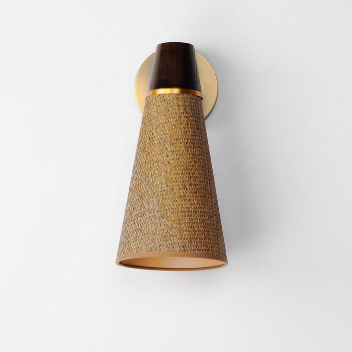 Maxim 14480GCNAB One Light Wall Sconce, Natural Aged Brass
