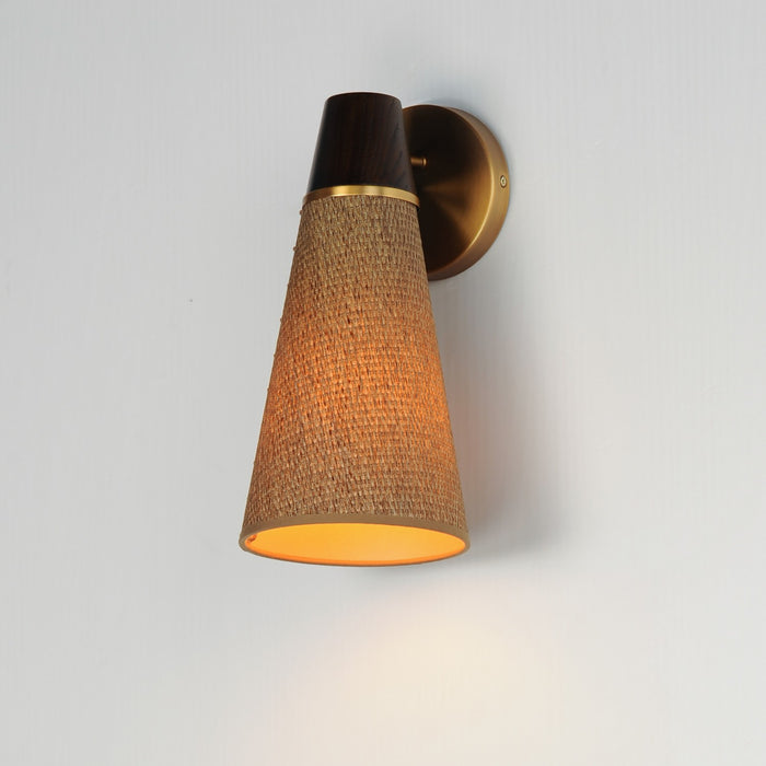 Maxim 14480GCNAB One Light Wall Sconce, Natural Aged Brass