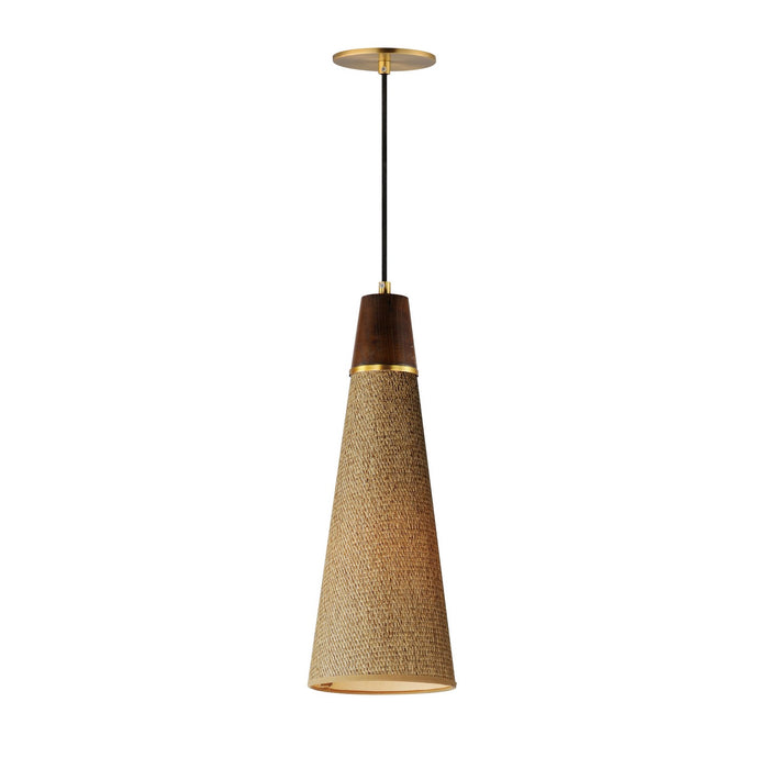 Maxim 14482GCNAB One Light Pendant, Natural Aged Brass