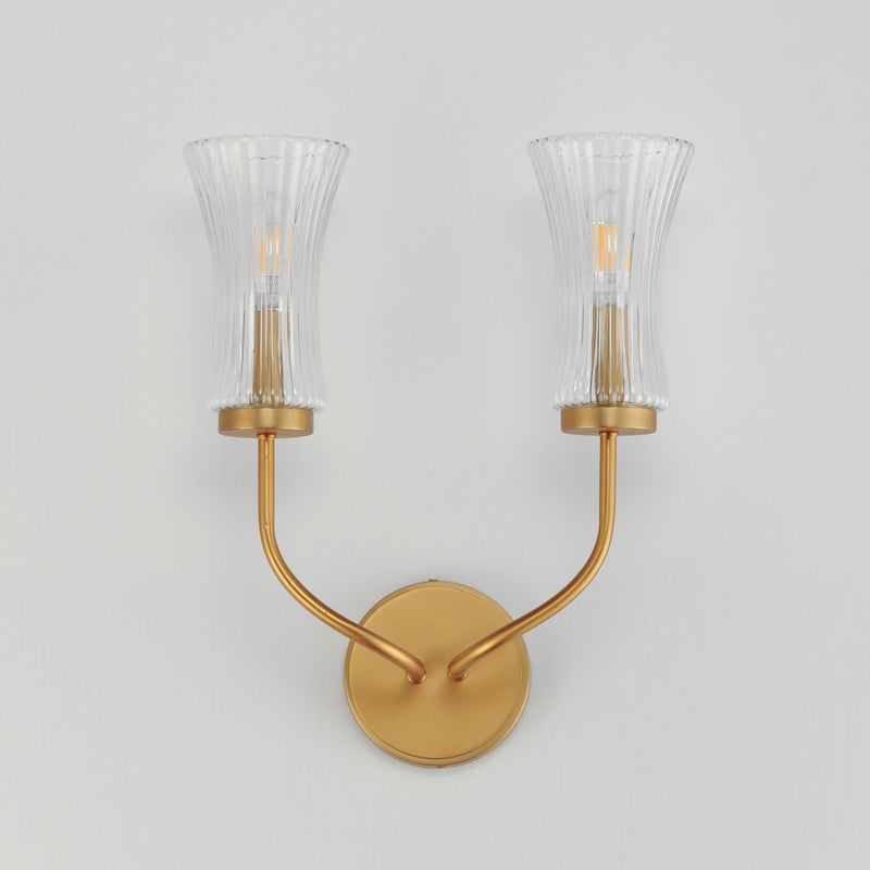 Maxim 16152CRNAB Two Light Wall Sconce, Natural Aged Brass