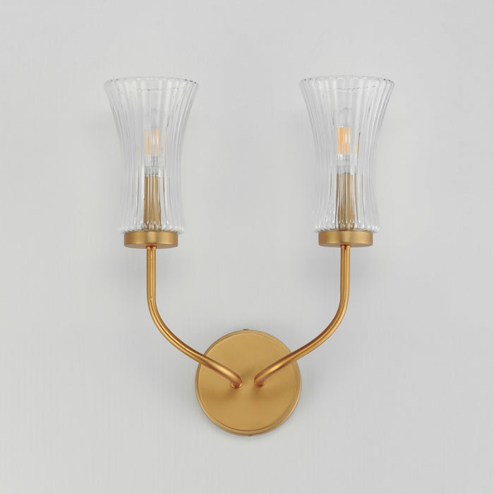 Maxim 16152CRNAB Two Light Wall Sconce, Natural Aged Brass