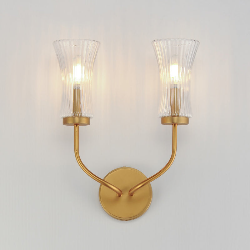 Maxim 16152CRNAB Two Light Wall Sconce, Natural Aged Brass