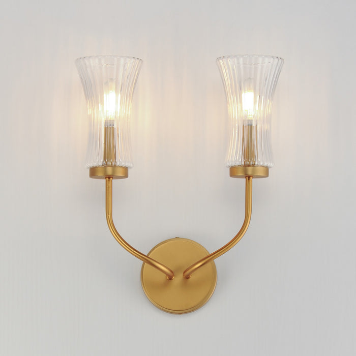 Maxim 16152CRNAB Two Light Wall Sconce, Natural Aged Brass