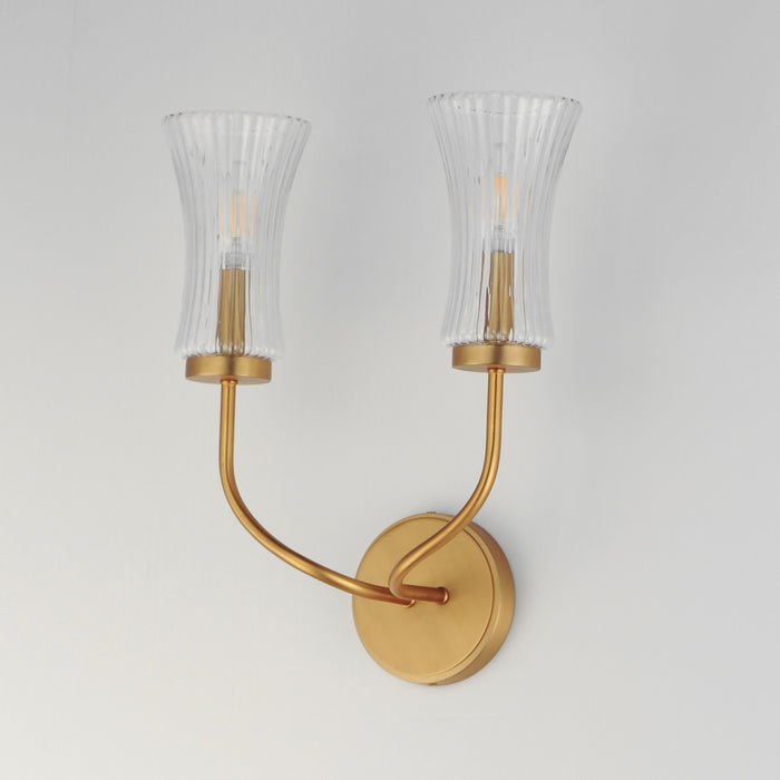 Maxim 16152CRNAB Two Light Wall Sconce, Natural Aged Brass