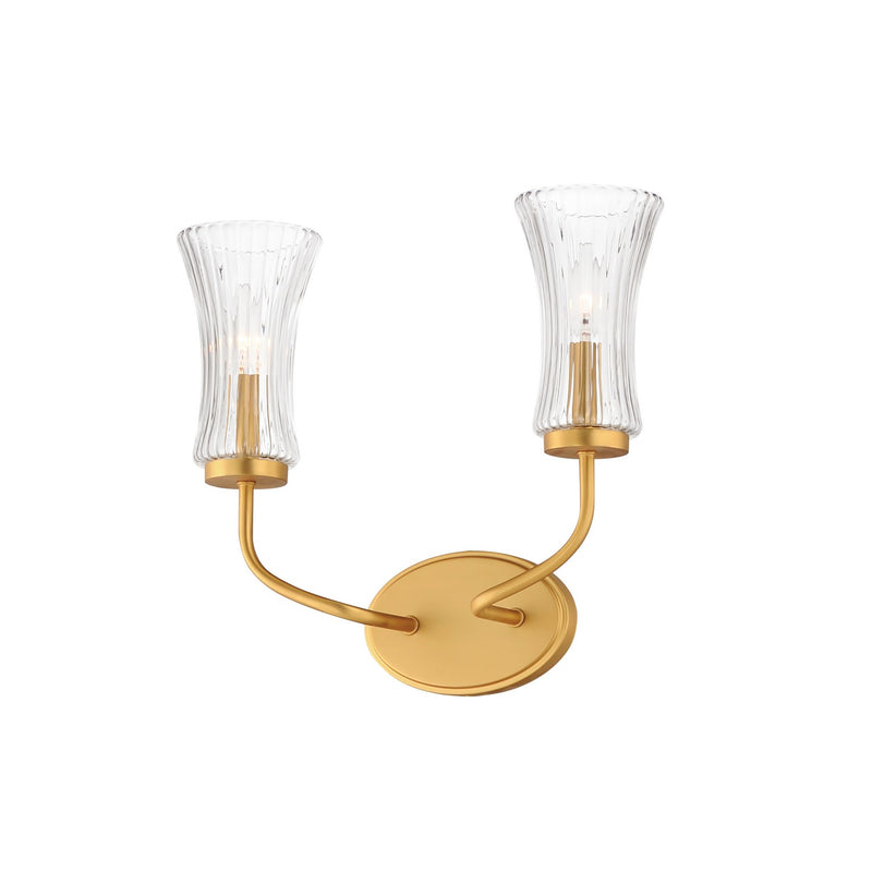 Maxim 16152CRNAB Two Light Wall Sconce, Natural Aged Brass