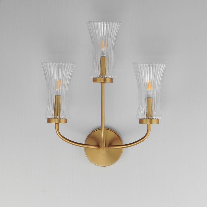 Maxim 16153CRNAB Three Light Wall Sconce, Natural Aged Brass