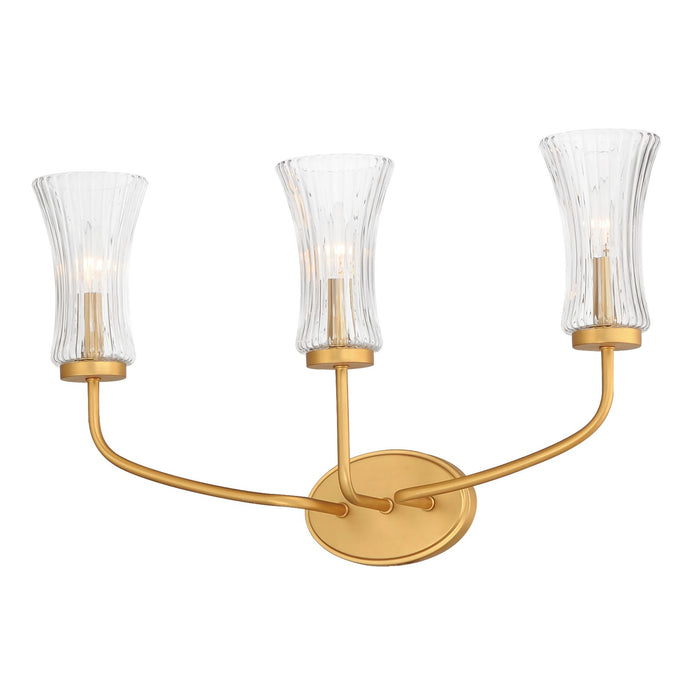 Maxim 16153CRNAB Three Light Wall Sconce, Natural Aged Brass