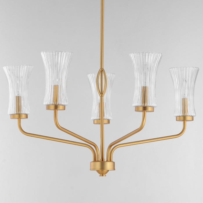 Maxim 16155CRNAB Five Light Chandelier, Natural Aged Brass