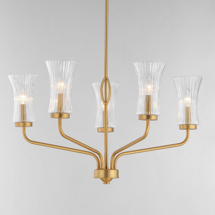 Maxim 16155CRNAB Five Light Chandelier, Natural Aged Brass