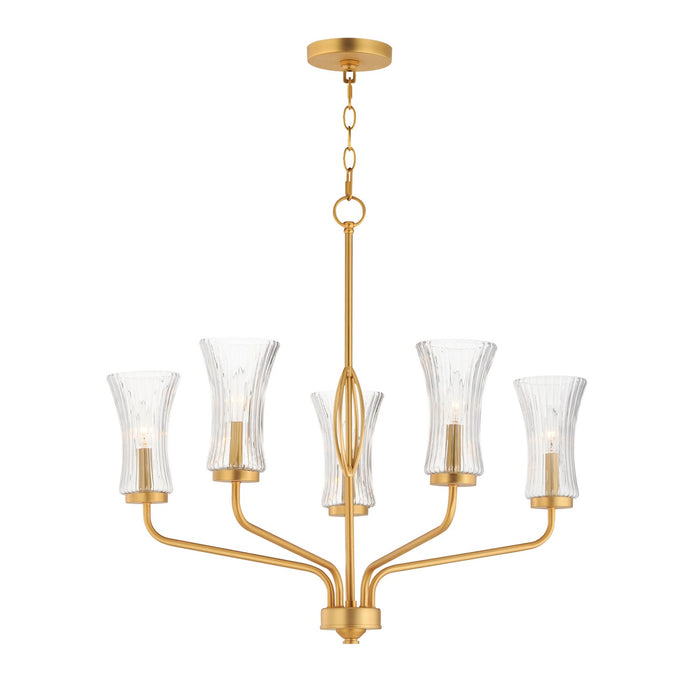 Maxim 16155CRNAB Five Light Chandelier, Natural Aged Brass