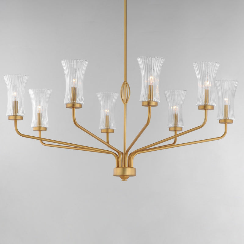 Maxim 16158CRNAB Eight Light Chandelier, Natural Aged Brass