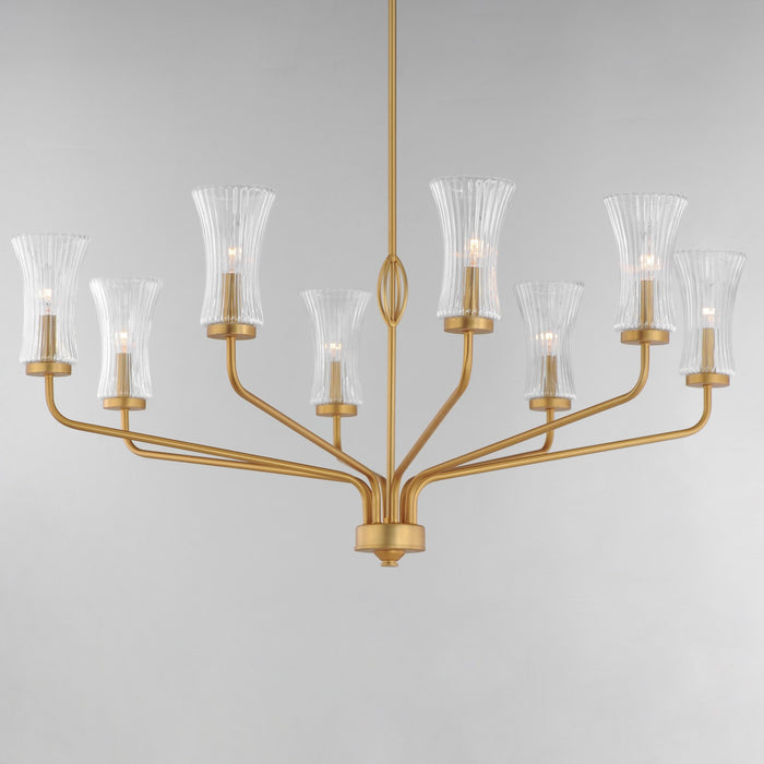 Maxim 16158CRNAB Eight Light Chandelier, Natural Aged Brass
