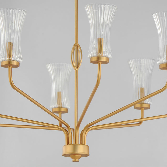 Maxim 16158CRNAB Eight Light Chandelier, Natural Aged Brass
