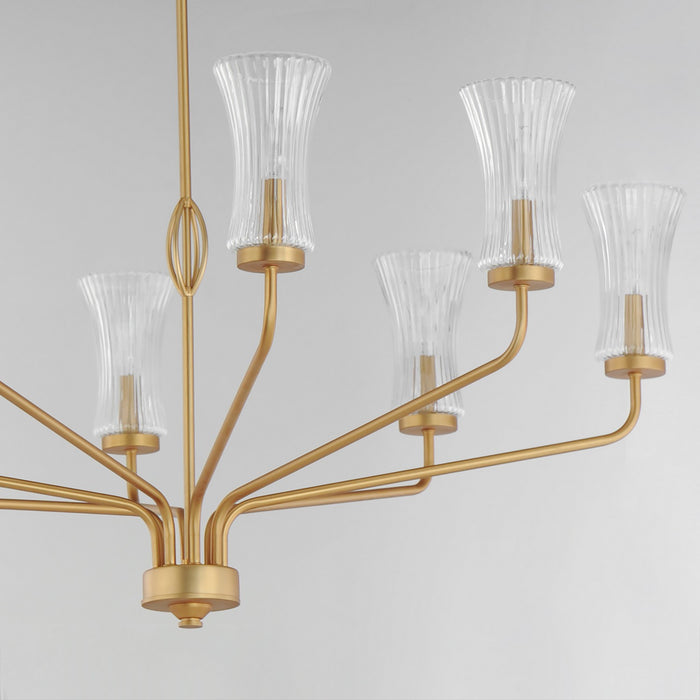 Maxim 16158CRNAB Eight Light Chandelier, Natural Aged Brass