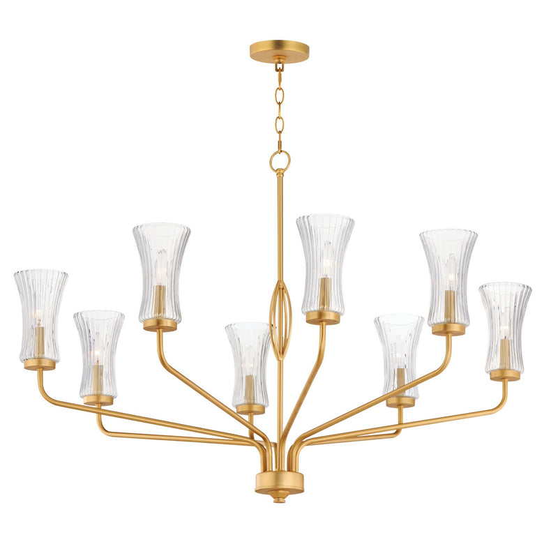 Maxim 16158CRNAB Eight Light Chandelier, Natural Aged Brass
