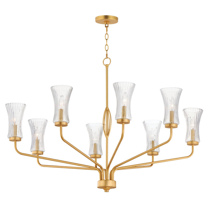 Maxim 16158CRNAB Eight Light Chandelier, Natural Aged Brass