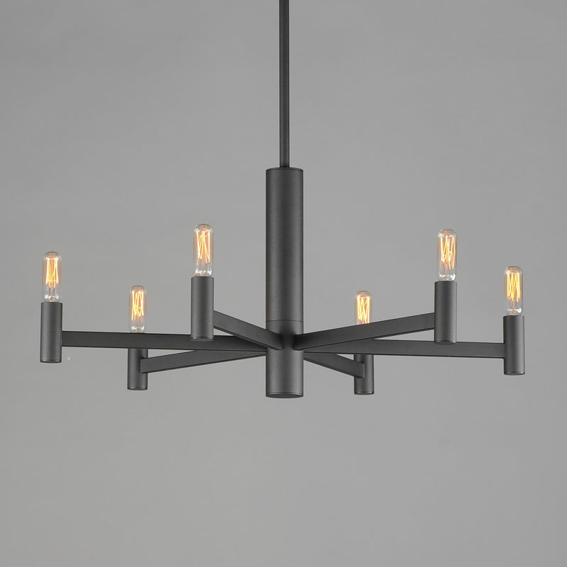 Maxim 21366BK Six Light Chandelier, Black