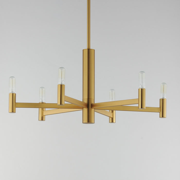 Maxim 21366NAB Six Light Chandelier, Natural Aged Brass