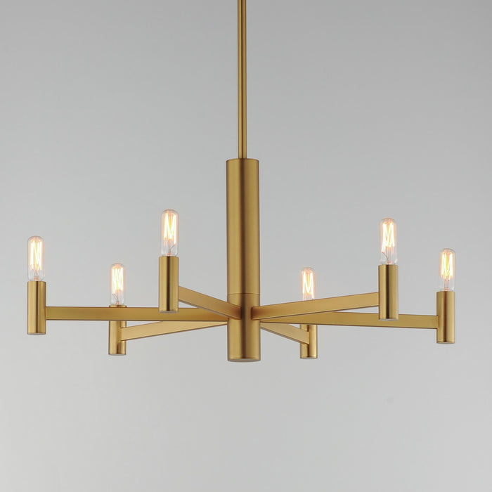 Maxim 21366NAB Six Light Chandelier, Natural Aged Brass