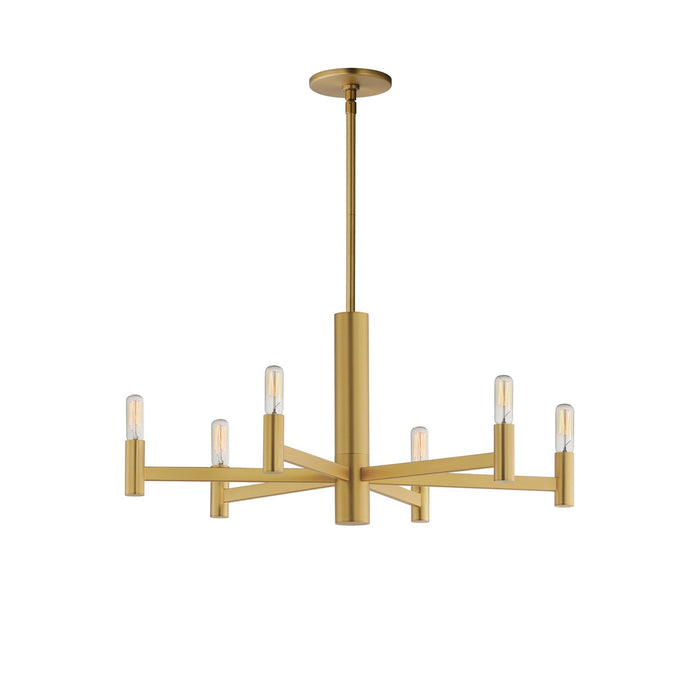 Maxim 21366NAB Six Light Chandelier, Natural Aged Brass