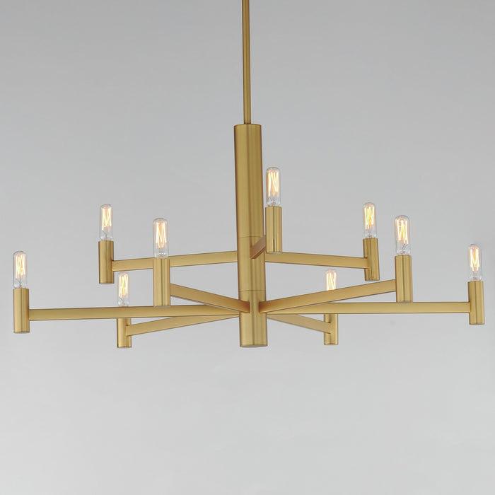 Maxim 21369NAB Nine Light Chandelier, Natural Aged Brass