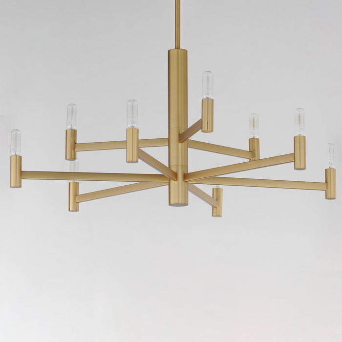 Maxim 21369NAB Nine Light Chandelier, Natural Aged Brass