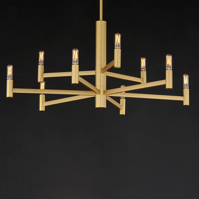 Maxim 21369NAB Nine Light Chandelier, Natural Aged Brass