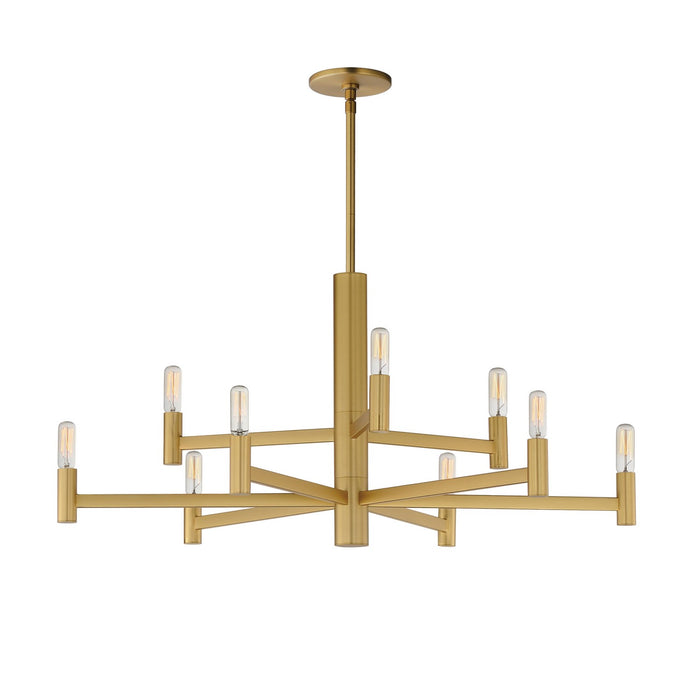 Maxim 21369NAB Nine Light Chandelier, Natural Aged Brass