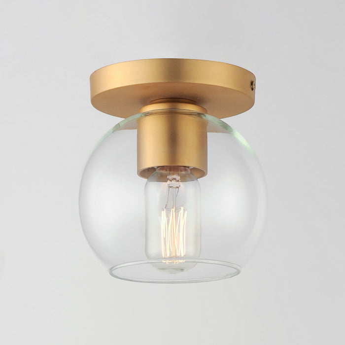 Maxim 21630CLNAB One Light Flush Mount, Natural Aged Brass