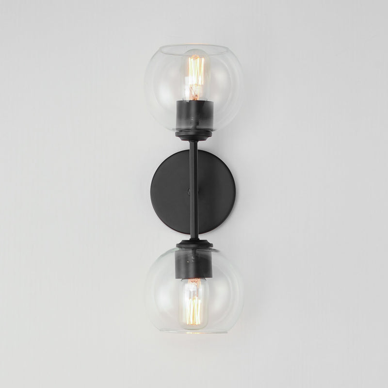 Maxim 21632CLBK Two Light Wall Sconce, Black