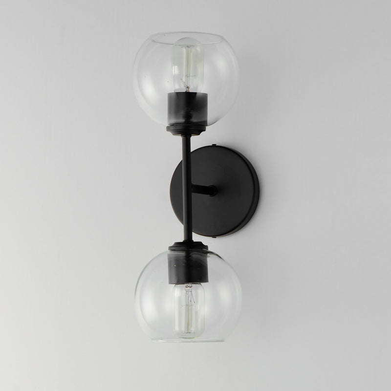 Maxim 21632CLBK Two Light Wall Sconce, Black