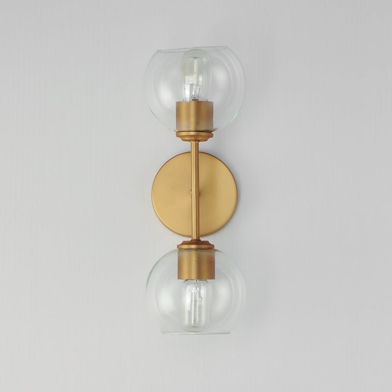 Maxim 21632CLNAB Two Light Wall Sconce, Natural Aged Brass