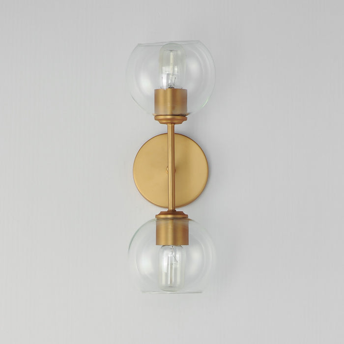 Maxim 21632CLNAB Two Light Wall Sconce, Natural Aged Brass