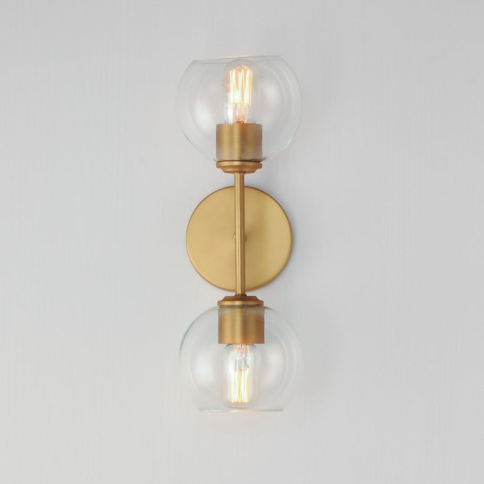 Maxim 21632CLNAB Two Light Wall Sconce, Natural Aged Brass