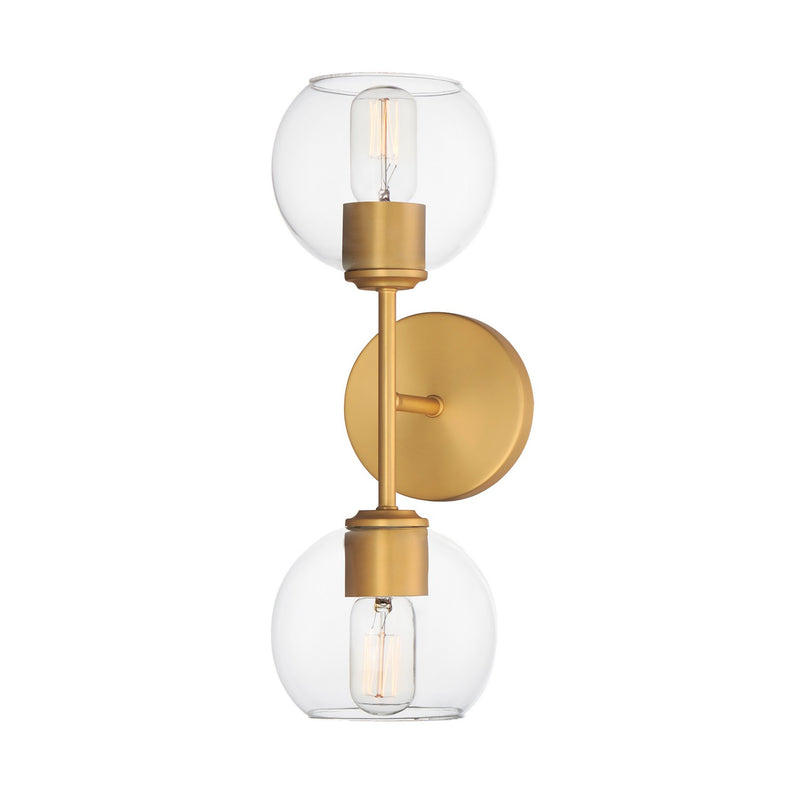 Maxim 21632CLNAB Two Light Wall Sconce, Natural Aged Brass